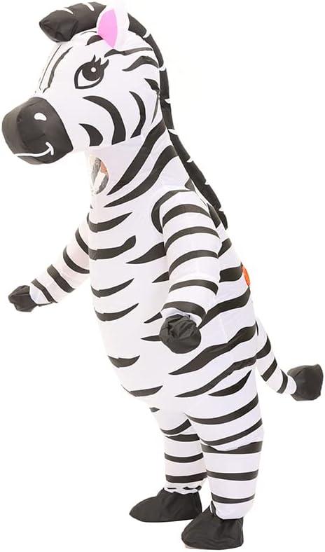 Inflatable Costume Adult Halloween Inflatable Costume Blow Up Suit for Women, Zebra