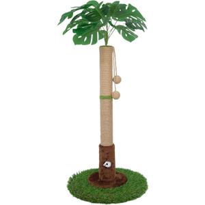 Cat Scratching Post for Indoor Cats and Kitten - 35.43" Tall Cat Scratching Post with Sisal Rope,Palm Tree Cat Scratch Post with Hanging Ball (35.34-Brown)
