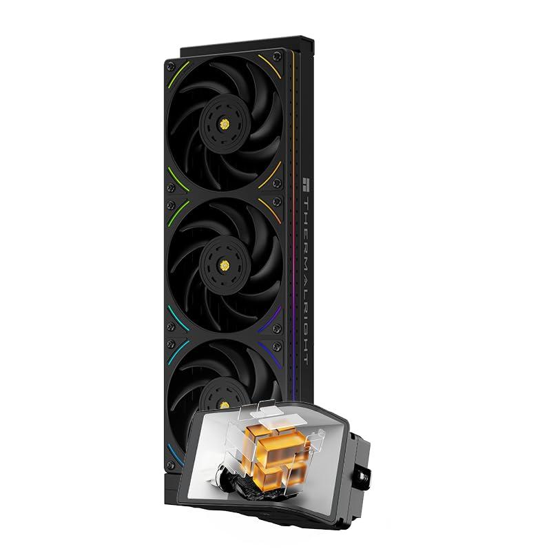 Thermalright Wonder Vision 360 UB ARGB Black AIO CPU Liquid Cooler,for AM5/Intel LGA1851/1700,6.67-inch 3D Curved Screen with 2400x1080 Resolutions,Magnetic Panel Screen,3D/2D Video Support