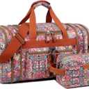 Multicolor Travel Duffel Weekender Bag for Women Carry on Overnight Bag With Toiletry bag HB-21 (HS)