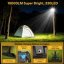 LED Work Light Rechargeable Outdoor, 13000mAh Work Flood Lights 10000LM with 4 Light Modes for Camp Essentials, IP65 Waterproof LED Lantern for Emergency, Power Outages, Car Repair, Tent