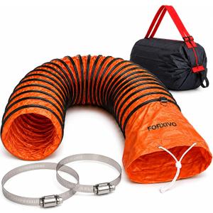 8 Inch Flexible PVC Duct Hose, 25 FT Orange Exhaust Hose