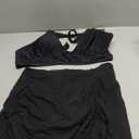 Blooming Jelly Womens High Wasited Bikini Sets Tummy Control Swimsuits Curvy Mesh Swim Skirt (Large, Black)