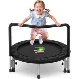 BCAN SP1 36'' Toddler Trampoline, ASTM Certified - Kids Trampoline for Ages 1-6, Foam Handle & Safe Thickened Cover, Mini Trampolines for Kids Indoor, Easy to Assemble| FED Fitness