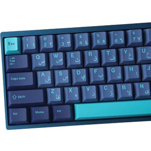 Tsungup PBT Keycaps 134 Keys Cherry Profile Arabian Sea Keycaps Dye Sublimation Japanese Keycaps with 6.25U 7U Spacebar for Cherry MX Switches Mechanical Keyboard
