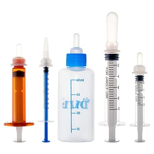 Puppy Kitten Bottle for Nursing, Newborn Baby Dog Cat Rabbit Feeding Bottles with Nipples Feeder Kit