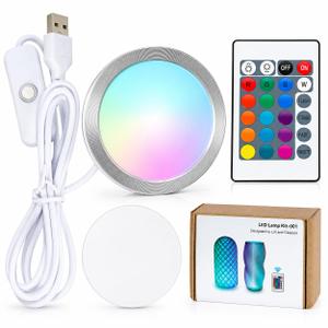 Remote Control RGB LED Lamp Kit for Bambu Lab 3D Printer Accessories-3D Printer DIY Multicolor Light Includes Button Battery Makerworld Hardware Model Spare Parts 5V USB Powered (1pcs)