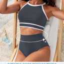 Period Swimwear for Teens Women High Waisted Swimsuit Bikini Bottoms Menstrual Swim Bottoms Tankini Bathing Suit (S)
