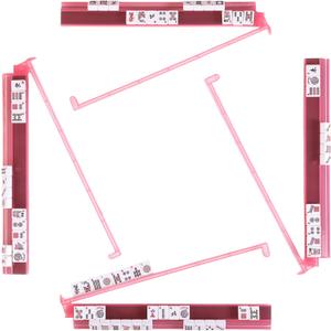 WOOIIROM Mahjong Racks with Pushers, Anti-Slip Design Clear All-in-One Mahjong Racks and Pushers - Modern American Mahjong Tile Racks Set of 4 (Light Pink)