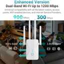 ROQRL WiFi Extender 2026 AC1200 Dual Band 5GHz/2.4GHz Signal Booster Up to 15,999 Sq.ft, 3-in-1 Wireless Repeater Router Amplifier for Home with Ethernet Port