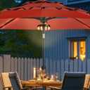 Umbrella Lights Outdoor Patio, Rechargeable Cordless with Dimmer &Timer, 8 Bright Warm White LED Bulbs Perfect for Garden, Backyard, Camping, BBQ or Indoor Use