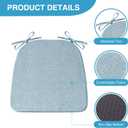 IASEAHK Chair Cushions for Dining Chairs Set of 4, Non Slip Kitchen Chair Pads, 17" x 16" x 2", Indoor Dining Chair Cushions with Ties, D-Shaped Seat Cushions for Kitchen Chairs, Light Blue