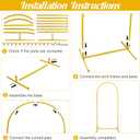 Metal Arch Stand and Cover Set,1 White Spandex Fitted Backdrop with 1 Gold Wedding Arched Stand Frame for Parties Birthday Baby Shower Bridal Banquet Decoration (6FT)
