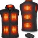FERNIDA Heated Vest for Men & Women with Battery Pack USB 5V Thickened & Lightweight Heated Vest for Outdoor Body Warm (Large, Black)
