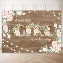 2 x Rustic Wood Happy Birthday Banner - Floral Pink Party Decor Backdrop for Girls & Women, Photo Booth Props, Studio Decorations 6X4.3 Feet