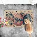 Artoid Mode Bunny Rabbit Eggs Bow Easter Doormat, Home Decor Low-Profile Switch Rug Door Mat Floor Mat for Indoor Outdoor 17x29 Inch