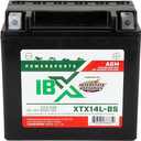 Interstate Batteries YTX14L-BS 12V 12Ah Powersports Battery 200CCA AGM Rechargeable Replacement Battery for Harley-Davidson Motorcycles (XTX14L-BS)