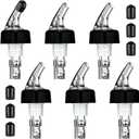 BBTO Automatic Measured Bottle Pourer Spout Liquor Pourers Bottle Jigger Quick Shot Spirit Measure, 1 oz/ 30 ml(Clear, Black,12 Pieces)