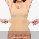 Nebility Womens' Waist Trainer Seamless Round Neck Tummy Control Shapewear Bodysuit (Beige, 6)