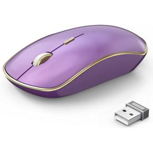 JOYACCESS Wireless Mouse - 2.4G Portable & Ergonomic with 5 DPI Levels for Desktop, Notebook, PC & Laptop (Purple)