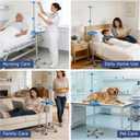 IV Pole with Wheels, Adjustable 52.3"–70.8" Stainless Steel IV Stand, 9" x 7" Tray, Height-Adjustable Handle, 4 Fluid Bags Holder, 5-Wheel Base