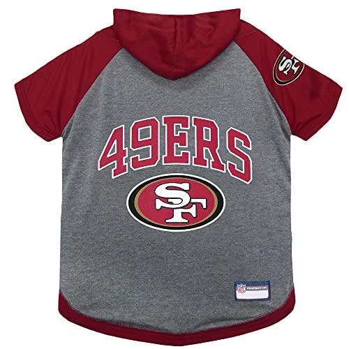 Pets First NFL SAN Francisco 49ERS Hoodie for Dogs & Cats. | NFL Football Licensed Dog Hoody Tee Shirt, X-Small| Sports Hoody T-Shirt for Pets | Licensed Sporty Dog Shirt. (SAN-4044-XS)