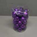 Lulu Home Halloween Hanging Ornaments, 34 Ct 1.57" Pre-Strung Plastic Balls, Shatterproof Barrel Packed Balls for Holiday Party Wreath Tabletop Tree Decorations, Dark Purple