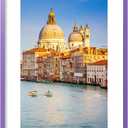 wyooxoo 24x36 Picture Frame Made of Solid Wood Purple Photo Frames Display Pictures 20x30 with Mat or 24 x 36 Without Mat Colorful Frame For Horizontal Vertical Wall Mounting