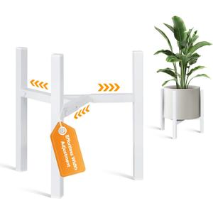 Aripark Plant Stand Indoor Adjustable, Metal Modern Plant Stands, Heavy Duty Stable Plant Pot Small Flower Holder Indoor Outdoor Corner, Fit 8 9 10 11 12 inch Pots, White (Pot & Plant Not Included)
