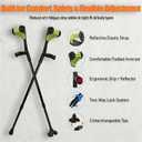 Forearm Crutches for Adults 360° Swivel 350 lbs Heavy Duty