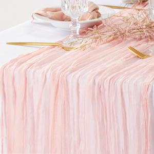 DOLOPL CheeseclothTable Runner 13.3ft Boho Gauze Cheese Cloth Table Runner Cheese Cloth Table Runner for Baby Shower Decoration Bridal Shower Party Long Sheer Centerpiece