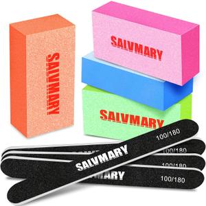 Nail Files and Buffers, Professional Manicure Tools Kit, 100/180 Grit Double Sided Emery Boards for Nails, 80/100 Grit Nail Buffer Blocks Supplies for Home Salon 8Pcs