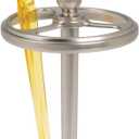 iDesign 3-Section Toothbrush Holder for Bathroom - Toothbrush Stand for Countertop, Navy/Brushed Nickel