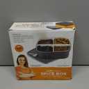 Plastic Square Multipurpose Masala/Spice/Dry Fruit Box Set 1 Piece- Brown (Masala Box -7 in 1)