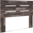 Signature Design by Ashley Neilsville Butcher Block Panel Headboard, Queen, Brown (Dark Gray)