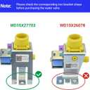 WD15X27703 Water Valve Assembly Compatible with ge hotpoint GDF510PSR3SS, GDT550PYR3FS, GDF535PSR3SS, GDT650SYV0FS etc dishwasher (some models), Replace Number: 265D3719G002 WD15X32008 4964202 etc