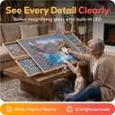 1500 Piece Puzzle Board, Clip-on Led Magnifier and Wall Display Kit Included, Adjustable Jigsaw Puzzle Boards for Adults and Kids, Portable Puzzle Board with Drawers, Cover and Non-Slip Felt Surface
