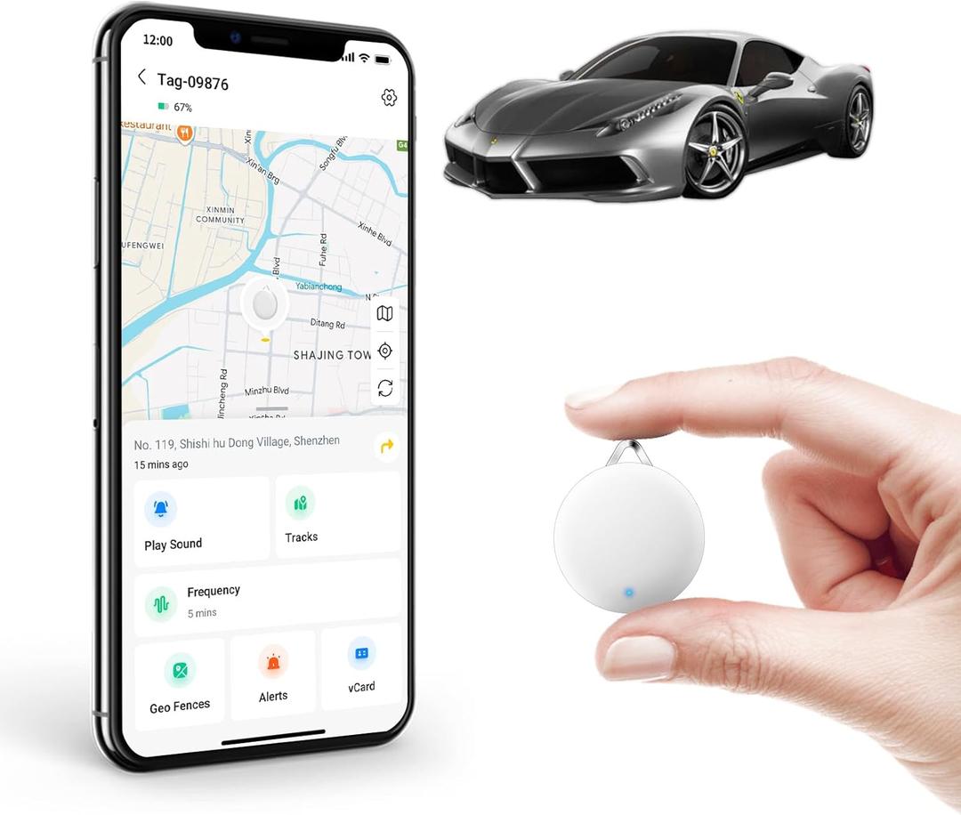 No Subscription LNCOON Mini GPS Tracker for Vehicles, Car Tracker No Monthly Fee Tracker Device Hidden with APP, for iOS Android Track Playback | 5-Minute Positioning Frequency, for Cars Kids Dogs