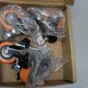 2 Inch Caster Wheels, Threaded Stem Casters Set of 4 Heavy Duty, 1/4"-20x1 (Screw Diameter 1/4", Stem Length 1"), Safety Dual Locking Industrial Castors, Wheels for Cart, Furniture