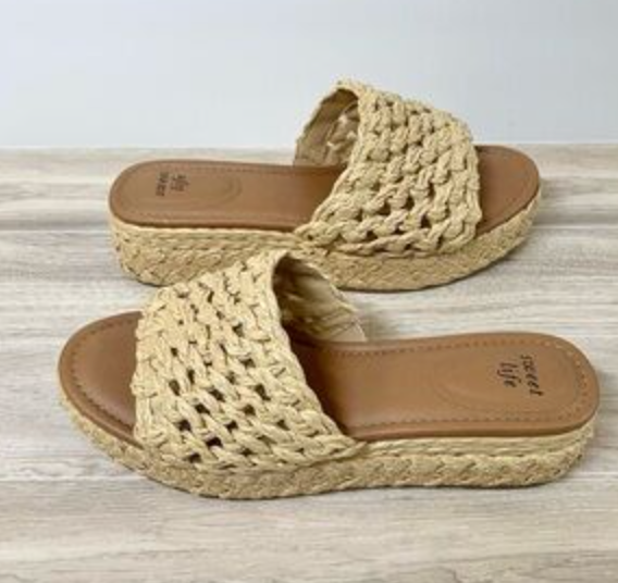 SWEET LIFE LISA SANDALS, NATURAL, WOMENS SIZE 8.5