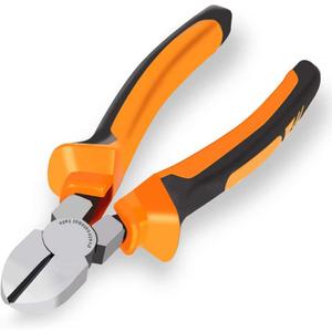 BOENFU Wire Cutter for Artificial Flowers and Crafts, 6 inch Side Cutters Chicken Wire Cutters Heavy Duty Diagonal Cutting Pliers Wire Clippers, Orange