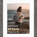 KINLINK A4 Picture Frame, Ash Black Solid Wood Frame with Acrylic Plexiglass for Pictures A5 with Mat or A4 without Mat, Tabletop and Wall Display Photo Frame 1 Pack