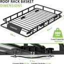 Roof Rack Basket 64" x 39" Heavy Duty Rooftop Cargo Basket 300 lbs Capacity Steel Roof Rack Cargo Baskets Luggage Holder Rack for SUV Truck Car Travel Camping Storage