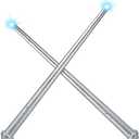 Gejoy 2 Piece Light up Wand Magic Wizard Wand Princess Fairy Wands Christmas Light Sound Toy Cosplay Props for Kids(Basic Style,Silver)