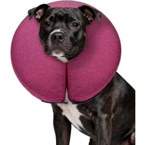 MIDOG Inflatable Dog Cone Collar Soft Dog Cone Alternative After Surgery, Comfortable Recovery Neck Donut ECollar for Small Medium & Large Dogs and Cats to Stop Licking & Vision-Friendly (Rose,L)