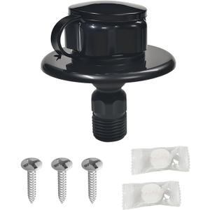 RV City Water Inlet Connection with Check Valve, RV City Water Fill Inlet for RV Camper Motorhome Trailer Marine, RV Water Flange Inlet Replacement (Black)