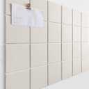 Cork Board 24 x36 Alternative - 6 Pack Felt Wall Tiles with Safe Removable Adhesive Tabs, Cork Boards for Walls Cork Board for Home Office Pin Board Tack Board - Beige