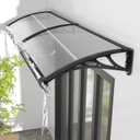 Awning for Door Entrance Window Canopy Exterior with Plastic Steel Bracket UV Rain&Snow Protection, Durable Polycarbonate Canopy for Entrance,Balcony Transparent 60x120cm/24x48in