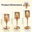 Gold Hurricane Candle Holders - Set of 6 Tall Candlestick Holders Windproof Taper Candle Holders, Metal Stand for Table Centerpiece Outdoor Indoor Wedding Party Holiday Decor