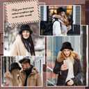 HONGTEYA Winter Bucket Hat Fluffy Faux Fur Fisherman Cap for Women Men Solid Color Style (Black)